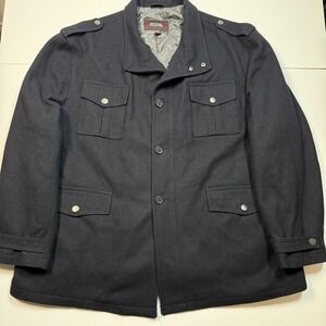 Michael Michael Kors Jacket Mens 4X Navy Blue Military Peacoat Quilted Lined